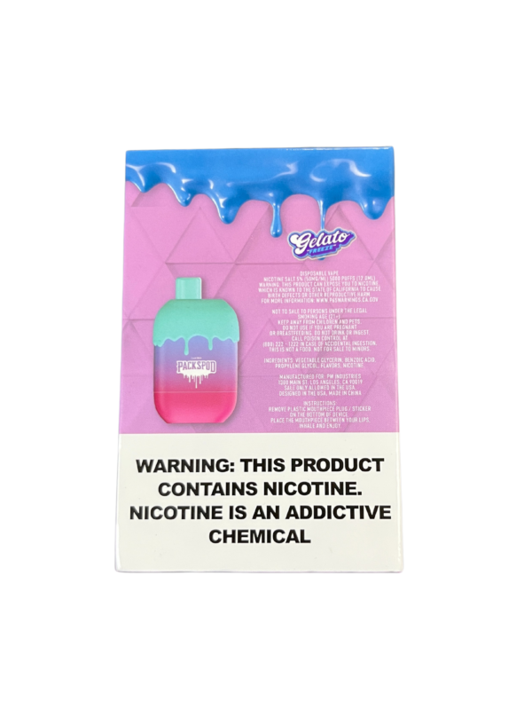 PacksPod GELATO FREEZE| Vape Desechable 5000Puffs 5% Nicotina