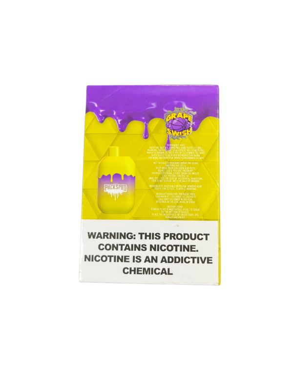 PacksPod GRAPE SWISH | Vape Desechable 5000Puffs 5% Nicotina