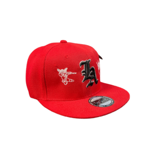 BG04-GORRA L.A RECTA-BROCHE AJUSTABLE-COLOR ROJO-STREETWEAR