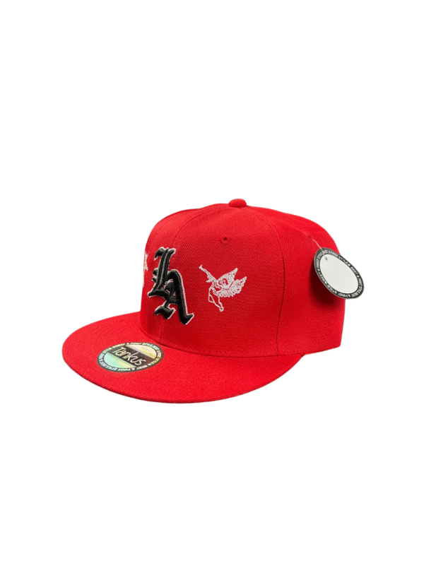 BG04-GORRA L.A RECTA-BROCHE AJUSTABLE-COLOR ROJO-STREETWEAR