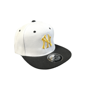 BG08-GORRA RECTA NY-BROCHE AJUSTABLE-COLOR BLANCA