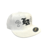 AGGP01-GORRA DE GAMUSA BLANCA L.A-STREETWEAR
