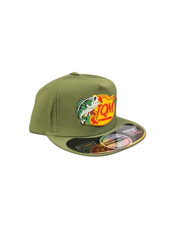 BG05-GORRA RECTA BASS PRO SHOPS-BROCHE AJUSTABLE-COLOR VERDE MILITAR