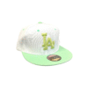 BG01-Gorra de L.A Recta-Broche Ajustable-Color Blanco & Verde Agua-Streetwear