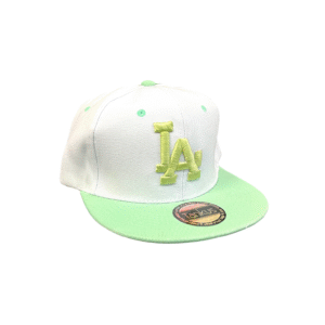 BG01-Gorra de L.A Recta-Broche Ajustable-Color Blanco & Verde Agua-Streetwear