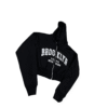 SCDCC03-Sudadera Corta-BROOKLYN- de Dama con Cierre-Tipo ombliguera-Con Capucha-100% Algodon