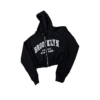 SCDCC03-Sudadera Corta-BROOKLYN- de Dama con Cierre-Tipo ombliguera-Con Capucha-100% Algodon