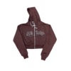 SCDCC01-Sudadera Corta-90's Baby- de Dama con Cierre-Tipo ombliguera-Con Capucha-100% Algodon