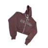 SCDCC01-Sudadera Corta-90's Baby- de Dama con Cierre-Tipo ombliguera-Con Capucha-100% Algodon