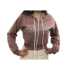 SCDCC01-Sudadera Corta-90's Baby- de Dama con Cierre-Tipo ombliguera-Con Capucha-100% Algodon
