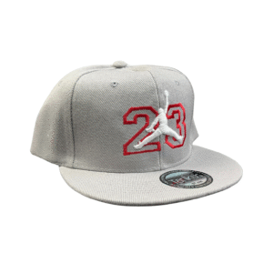 BG13-GORRA DE JORDAN 23-SNAPBACK-BROCHE AJUSTABLE-COLOR GRIS/ROJO-STREETWEAR