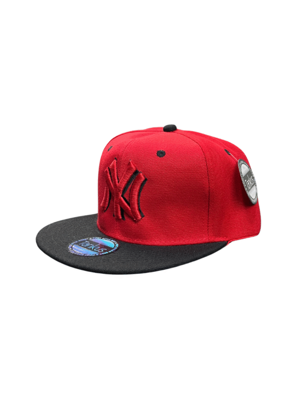 BG14-GORRA DE NEW YORK-SNAPBACK-BROCHE AJUSTABLE-COLOR ROJO/NEGRO-STREETWEAR