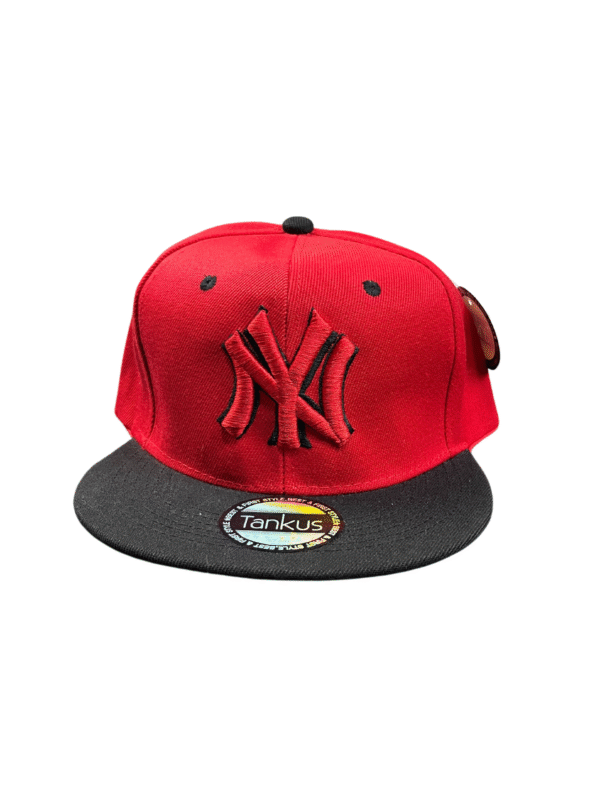 BG14-GORRA DE NEW YORK-SNAPBACK-BROCHE AJUSTABLE-COLOR ROJO/NEGRO-STREETWEAR