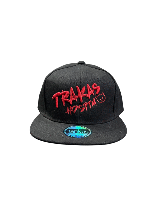 BG10-GORRA DE TRAKAS HDSPM-SNAPBACK-BROCHE AJUSTABLE-COLOR NEGRO/ROJO-STREETWEAR