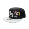 BG15-GORRA DE L.A-SNAPBACK-BROCHE AJUSTABLE-COLOR NEGRO/BLANCO-STREETWEAR