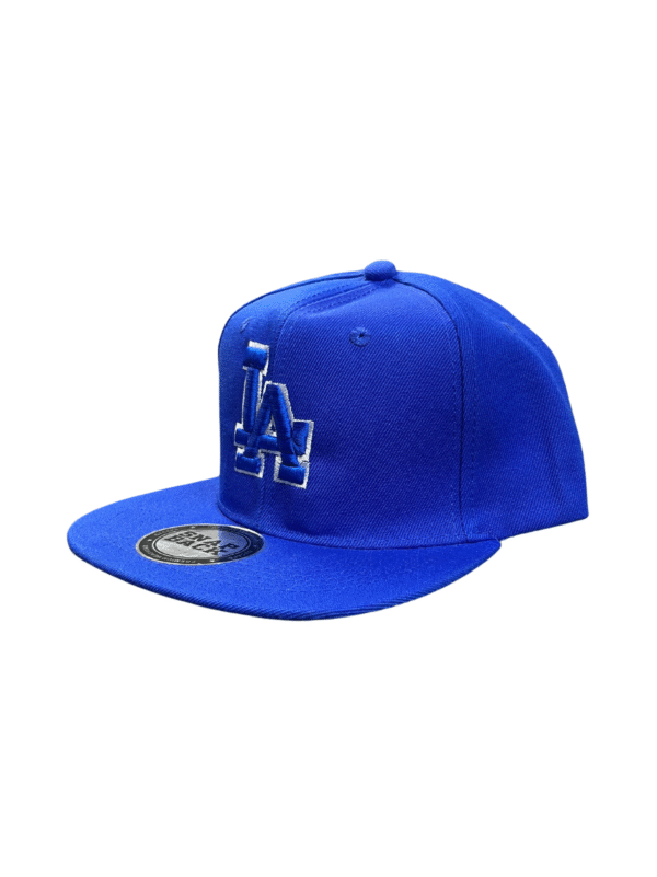 BG18-GORRA DE L.A-SNAPBACK-BROCHE AJUSTABLE-COLOR AZUL REY-STREETWEAR