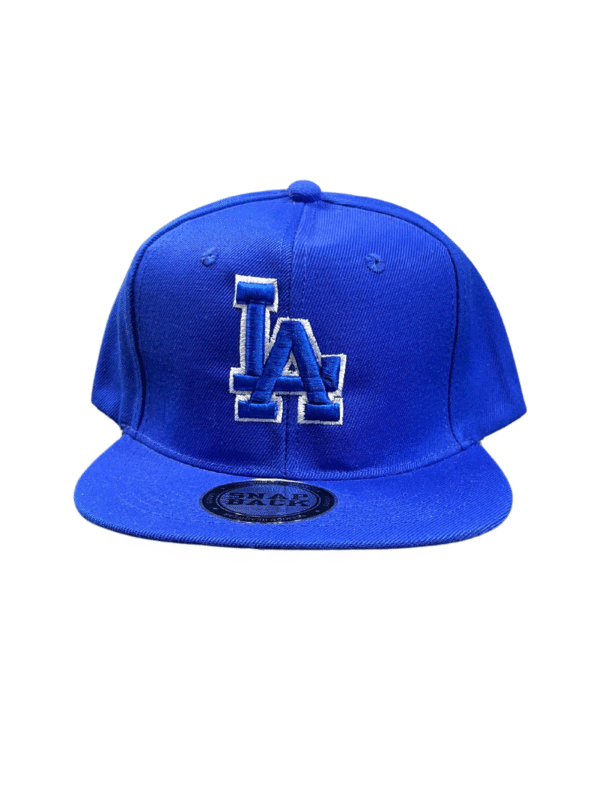 BG18-GORRA DE L.A-SNAPBACK-BROCHE AJUSTABLE-COLOR AZUL REY-STREETWEAR