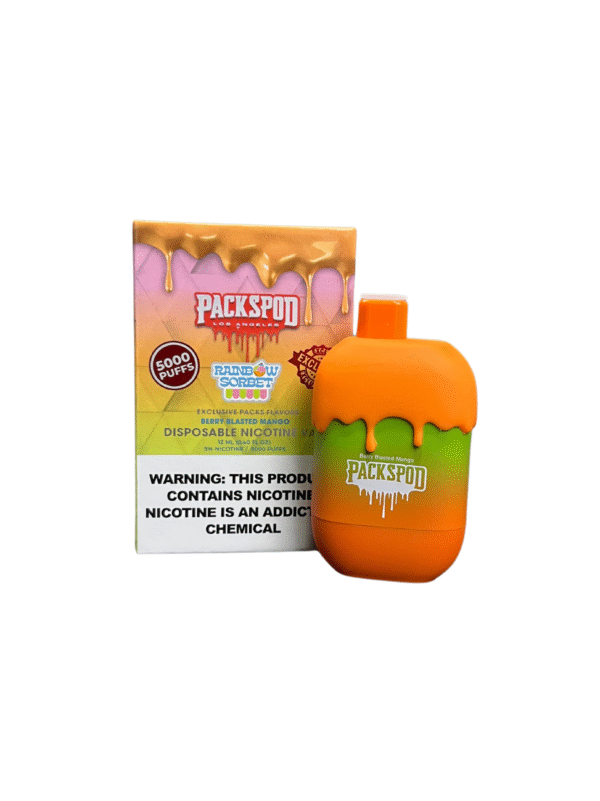 PacksPod-Vape Desechable 5000Puffs 5% Nicotina-BERRY BLASTED MANGO (Cereza Negra Helado)