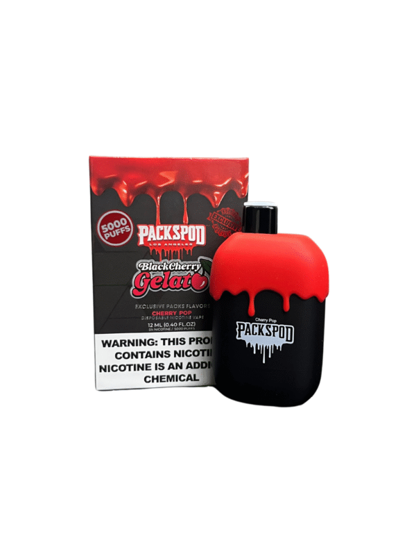 PacksPod-Vape Desechable 5000Puffs 5% Nicotina-BLACK CHERRY GELATO (Cereza Negra Helado)
