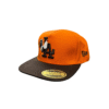 AAD01-GORRA DE L.A-SNAPBACK-BROCHE AJUSTABLE-COLOR NARANJA/CAFE-STREETWEAR