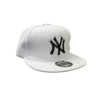 BG25-GORRA DE N.Y-SNAPBACK-BROCHE AJUSTABLE-COLOR BLANCO-STREETWEAR