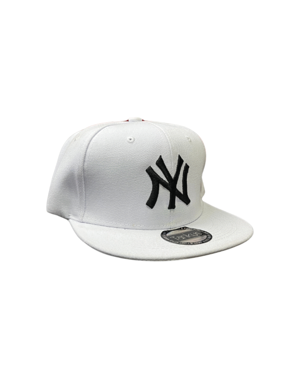 BG25-GORRA DE N.Y-SNAPBACK-BROCHE AJUSTABLE-COLOR BLANCO-STREETWEAR