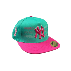 AAD02-GORRA DE N.Y-SNAPBACK-BROCHE AJUSTABLE-COLOR ROSA/TURQUEZA-STREETWEAR
