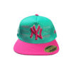AAD02-GORRA DE N.Y-SNAPBACK-BROCHE AJUSTABLE-COLOR ROSA/TURQUEZA-STREETWEAR
