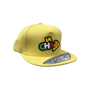 CGP03-GORRA DE LA CHA-PIZZA-SNAPBACK-BROCHE AJUSTABLE-COLOR MOSTAZA-STREETWEAR