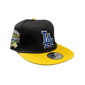 AH001-GORRA DE L.A-SNAPBACK-BROCHE AJUSTABLE-COLOR NEGRO/AMARILLO-STREETWEAR