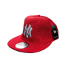 AH003-GORRA DE N.Y-SNAPBACK-BROCHE AJUSTABLE-COLOR ROJO-STREETWEAR