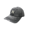 AB001-GORRA BORDADO "N"-DAD HAT-BROCHE METALICO-COLOR DESLAVADO NEGRO-STREETWEAR