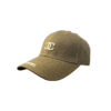 BG27-GORRA DE CHANEL-CURVA-BROCHE AJUSTABLE-COLOR CAFE VERDOSO-STREETWEAR