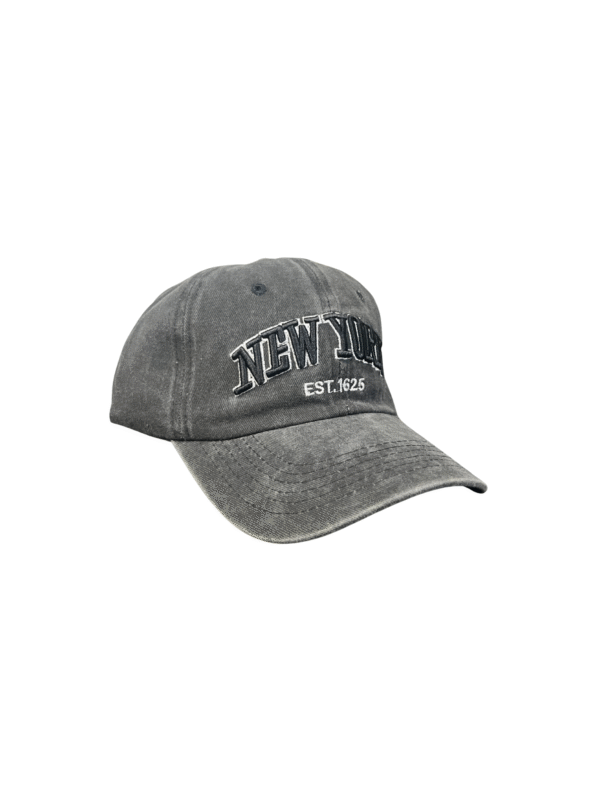 BG31-GORRA DE NEW YORK-CURVA-BROCHE AJUSTABLE-COLOR GRIS DESLAVADO-STREETWEAR