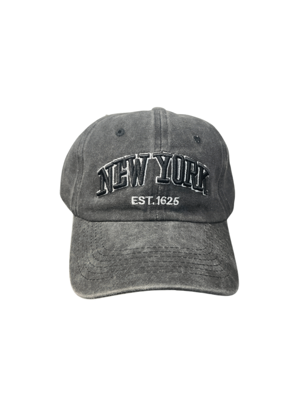 BG31-GORRA DE NEW YORK-CURVA-BROCHE AJUSTABLE-COLOR GRIS DESLAVADO-STREETWEAR