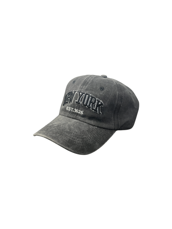 BG31-GORRA DE NEW YORK-CURVA-BROCHE AJUSTABLE-COLOR GRIS DESLAVADO-STREETWEAR