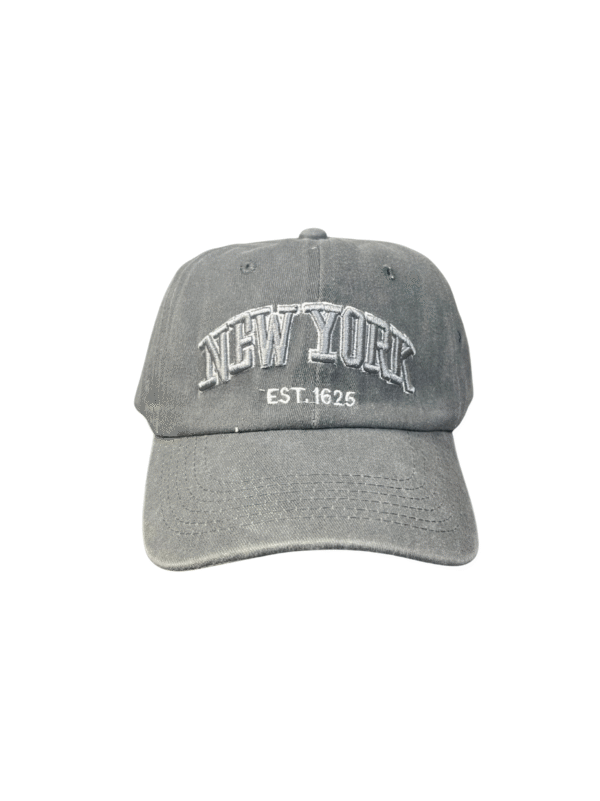 BG32-GORRA DE NEW YORK-CURVA-BROCHE AJUSTABLE-COLOR GRIS CLARO-STREETWEAR